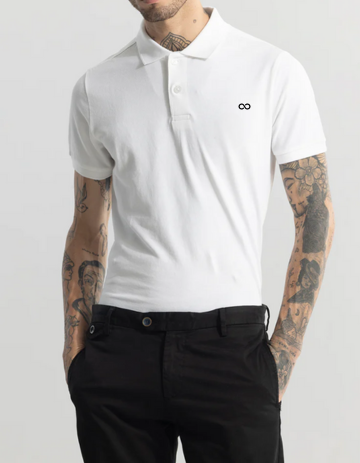 Infinite Logo White Polo T-shirt